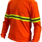 Camiseta Manga Longa Com Faixa Refletiva Construção Civil e Rodovia